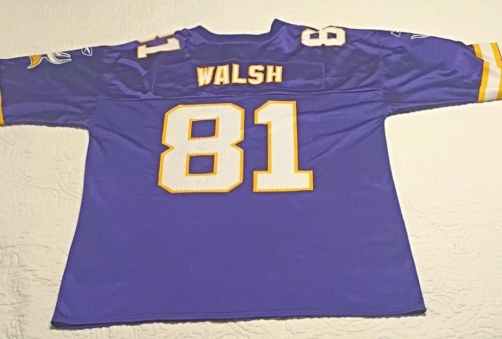 Reebok NFL Minnesota Vikings Walsh #81 Team Replica Jersey Purple Size L